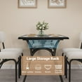 thumbnail image 4 of QinaQin Five-Piece Modern Apartment Dining and Chair Set, Including a Small Rectangular Dining Table with Storage Shelves and Four Upholstered Chairs, Is Ideal for a Breakfast Nook, 4 of 8