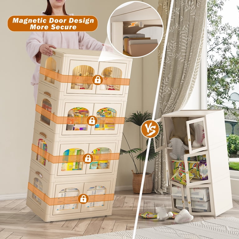 EnHomee 168QT Storage Bins with Wheels Clear Plastic Storage Bins