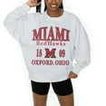 thumbnail image 2 of Women's Gameday Couture Ash Miami University RedHawks Premium Fleece Pullover Sweatshirt, 2 of 5