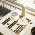 thumbnail image 2 of Yayeee Dish Drying Mat for Kitchen Counter 18" x 24" Microfiber Super Absorbent Coffee Decorative Pad, Beige Abstract Dots, 2 of 9