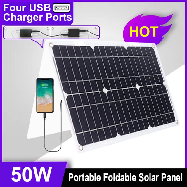 Panel Solar Panel solar Salida USB Dispositivo de carga solar para teléfono RV Car MP3 (50W)