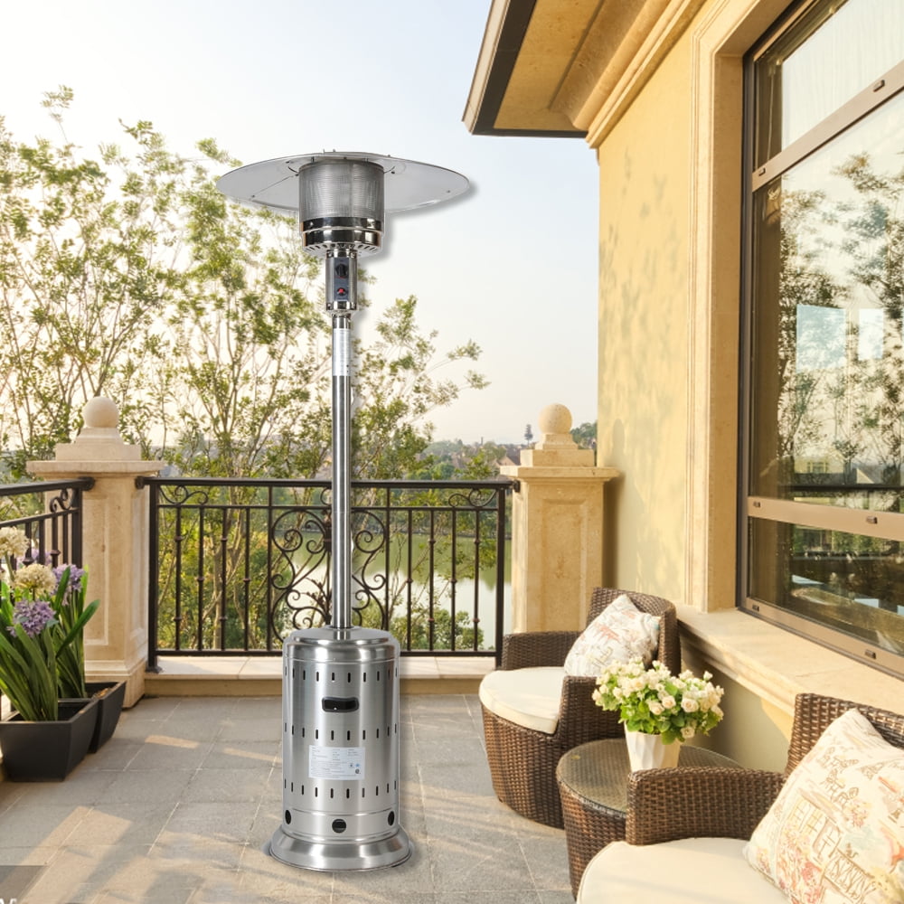 Patio Heater, 87 Propane Heater Outdoor Tall with Wheels and Simple  Ignition for Home and Commercial, Silver, LJ351 - Walmart.com