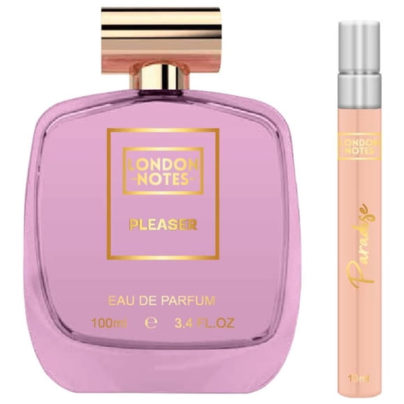 London Notes Pleaser 100ml, 3.4 Fl.oz. + Paradise 10ml, 0.3 Fl.oz. Eau De Parfum For Men & Women | Long Lasting Unisex Fragrances | With Citrus, Floral, Woody & Sweet Notes
