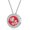 White Gold--Rose Flower, variant on Valentine Gift Necklace for Women 925 Sterling Silver Cubic ZIrconia Love Icon Enamel Women Pendant Necklace Jewelry
