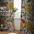 thumbnail image 5 of Jainmy Boho Floral Patterned Curtains for Living Room Bedroom Thermal Insulated Room Darkening Window Treatments,Mustard Yellow,52Wx72L,2 Panels, 5 of 10