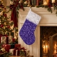 thumbnail image 6 of MKOSPLRT Sequin Christmas Stocking, Purple Sequined Xmas Stocking with Faux Fur Trim and Hanging Cord, Holiday Gift Bag for Fireplace Mantel, Tree and Home Decor, 6 of 8