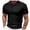 Black, variant on WREESH Men's Summer Casual Collared Shirt Solid Comfortable Short Sleeve V-Neck Muscle T-Shirt in Polyester for Men's Daily Wear Black