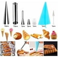 thumbnail image 2 of Kit de 35 moldes para cannoli, molde para crema, antiadherente de acero inoxidable, 16 moldes cónicos y 12 moldes tubulares para repostería danesa, rollo de crema y croissant., 2 of 5