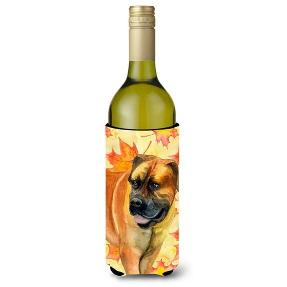 Carolines Treasures BB9907LITERK Boerboel Mastiff Fall Wine Bottle Beverge Insulator Hugger  Wine Bottle multicolor