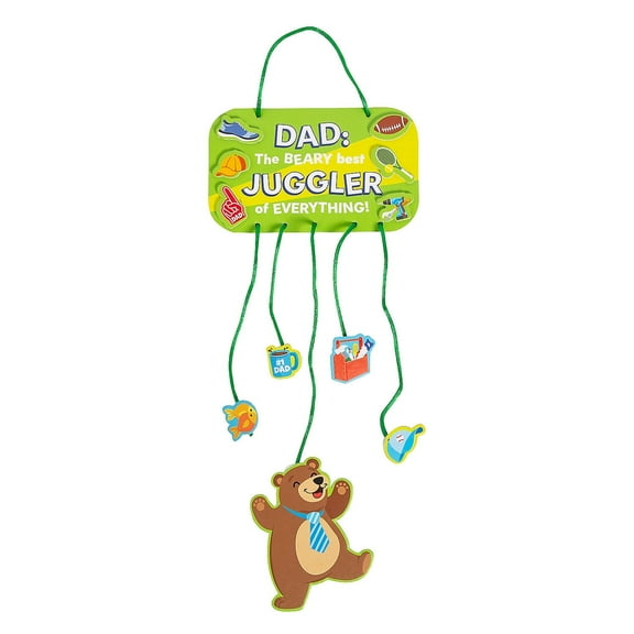 Fun Express Father’s Day Papa Bear Juggling Mobile Sign Craft Kit - Makes 12