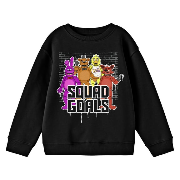 Five Nights at Freddy's Squad Goals Boy's Black Long Sleeve Shirt-M