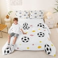 thumbnail image 2 of Erosebridal Teens Sport Soccer Queen Comforter Set 3pcs,Black White Football Bedding Comforter Set for Kids Boys Girls,Luxury Bedroom Decor, 2 of 6
