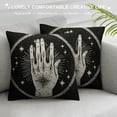 thumbnail image 3 of MLJA Hand Decorative Pillow Case Mystic and Occult Symbols Moon Star Throw Pillow Cover Home Decor Square Cushion Cover for Couch Bed Sofa, 3 of 5