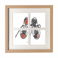 thumbnail image 1 of Canvas Shoes U.S U.K Flag Pattern Frame Wall Tabletop Display 4 Openings Picture, 1 of 3