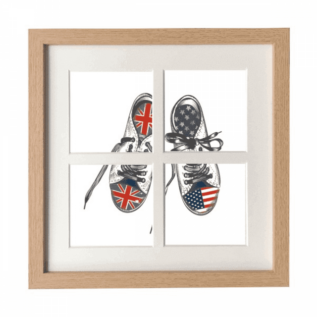 Chaussures en Toile U.K Flag Cadre Mur Présentoir de Table 4 Ouvertures Image