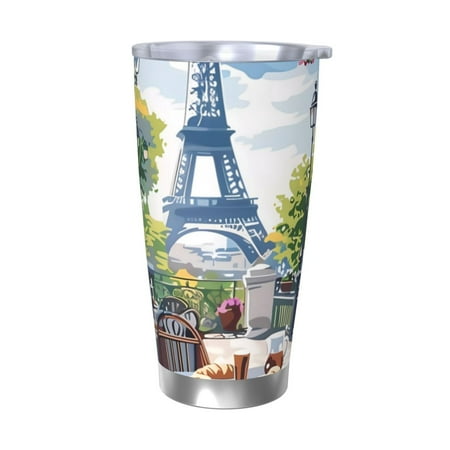 

Coaee Parisian Cafe With Eiffel for 20oz Insulated Kettle Water Bottle For Running Hiking Cycling Climbing Men S Woman Insulated Water Bottle-Without Straw