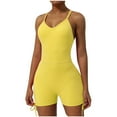 thumbnail image 2 of EaskTriop Summer Rompers for Women Casual One Piece Jumpsuits High Waisted Shorts Bodysuit V Neck Beach Vacation Clothes Lounge Outfits Trendy, 2 of 6
