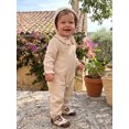 thumbnail image 4 of Cjfdfy Newborn Baby Girl Fall Outfit Collar Long Sleeve Solid Color Romper And Cotton Hat Infant Cute Fall Winter Outfits Baby Coming Home Outfit  ﻿0-12 Months, 4 of 9