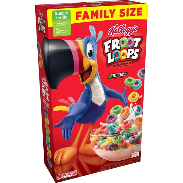 Kellogg's Froot Loops, Breakfast Cereal, Original,Family Size,19.4 Oz