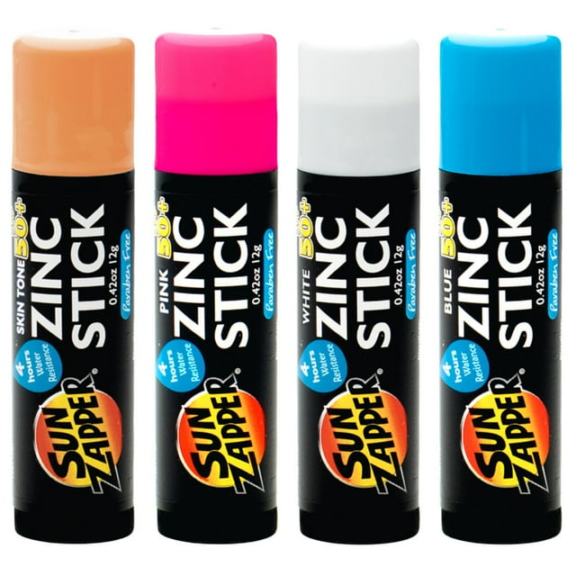 Paquete de 4 barras de protección solar Sun Zapper SPF 50+, resistentes al agua