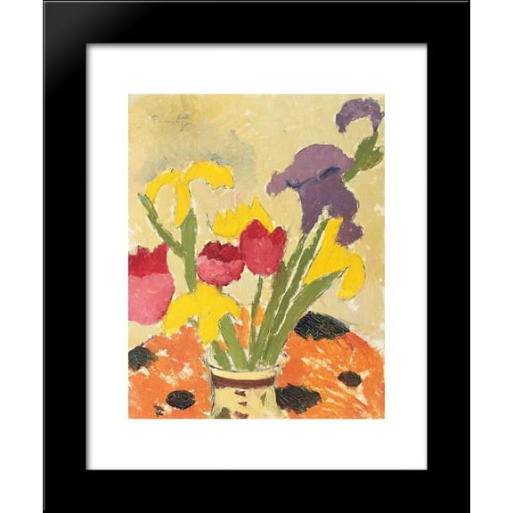 Iris and Lillies 20x24 Framed Art Print by Nicolae Tonitza