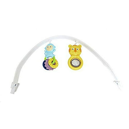 Fisher-Price Infant/Baby Comfort Curve Bouncer Seat #FMD19 - Replacement Toy Bar - Blue Monkey w/Rings & Orange Lion with Ball