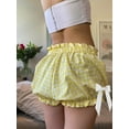 thumbnail image 5 of Rdhnmea Women Plaid Shorts, Elastic Waist Bows Summer Bloomer Shorts, 5 of 6