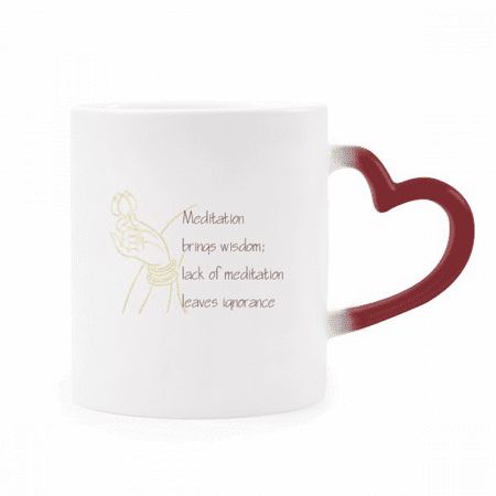 

Meditation Brings Wise Blessing Quote Heat Sensitive Mug Red Color Changing Stoneware Cup