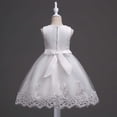 thumbnail image 3 of qucoqpe Kids Ruffle Puffy Dresses Princess Lace Tulles Bow Pleated Formal Party Birthday Wedding Mini Flowers Girl Dresses, 3 of 7