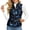 Blue Butterflies, variant on Black Leopard Print Pattern Women's Quilted Vest Lightweight with Zip Stretch Polyester Women's Vests for Outdoor Activities Winter