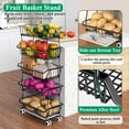 thumbnail image 4 of 5 Tier Fruit Basket for Kitchen, Stackable Bins Wire Rack with Wheels, Fruit and Vegetable Storage Basket Pantry Food Snack Organizer Shelf, Kitchen Storage Cart for Onion and Potato, Produce, 4 of 9