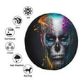 thumbnail image 4 of Honeii Modern Abstract Colorful Skull Print Tire Covers, Waterproof Anti-UV Sun Snow Rain Tire Covers for Trailers, RV, Camper, SUV, Truck-15 inch, 4 of 6