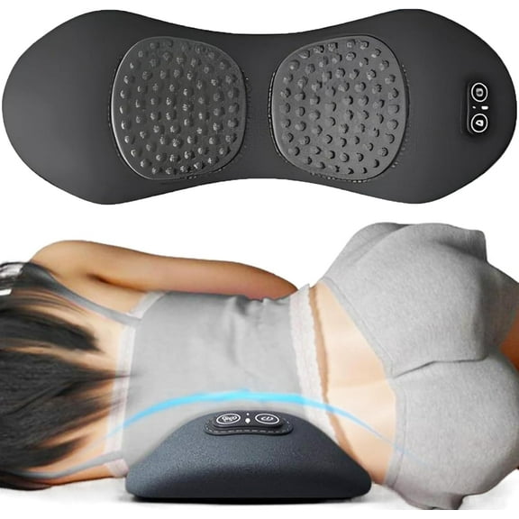 Triple Fusion Back Massager,3-in-1 Back Massager with Traction Lifting and Vibration Massage and Heat Compress Against Pain, Sciatica Massager for Neck and Shoulder and Backs (Black)