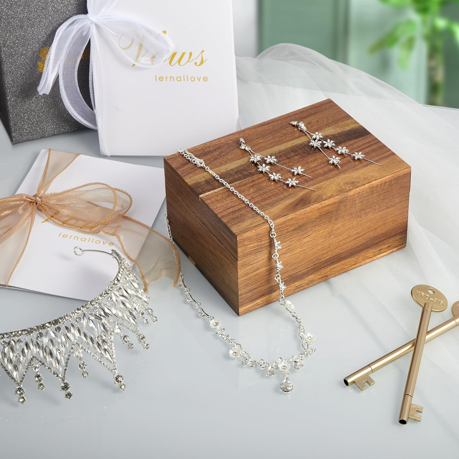 Keepsake Box  Wood Memory With Hinged Lids Wooden Small Storage 3x5 4x6 Decorative Card Bridal Shower Gifts