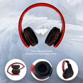 thumbnail image 2 of PowerLocus Auriculares Inalámbricos Bluetooth Estéreo Plegables, Auriculares con Cable Recargables con Micrófono Incorporado para iPhone, Samsung, LG, iPad (Negro/Rojo), 2 of 5
