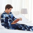 thumbnail image 6 of Lsque Blueberry Pattern Long Sleeve Pajama Set for Men - Soft 2-Piece Sleepwear and Loungewear Set with Pockets, Comfy Nightwear-Medium, 6 of 7