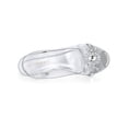 thumbnail image 5 of BLISSFUL STEP Women's Flower Rhinestone Slingback Clear Mid Heel Slip On Sandals Silver 5.5, 5 of 9