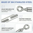 thumbnail image 3 of Uxcell Eye & Eye Turnbuckle 304 Stainless Steel Wire Rope Tension Adjustable Cable Railing M8, 3 of 7