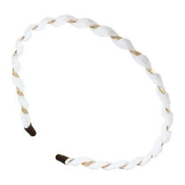 Unique Bargains 1 Pc Fashion Grace Mesh Fine Twist Headband for Girls for Women 4.92" ID White