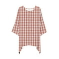 thumbnail image 4 of Women's Tops Casual Short Women's Round Neck Shirts 3/4 Sleeve Pullover Tshirt Casual Top Blouse Get It Fast, 4 of 5