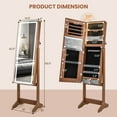 thumbnail image 3 of Costway LED Mirror Jewelry Cabinet Organizer Armoire Standing with Built-in 3 Color Light, 3 of 10