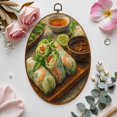 thumbnail image 7 of Canvas Wall Art vietnamese shrimp spring rolls traditional food Oval Framed Canvas Prints Vintage Wall Hanging Decor for Home Bathroom Decorations Gift for Mom Women 8.6"x11.4", 7 of 7