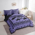 thumbnail image 3 of Feelyou Cartoon Rustic Bear Twin Bedding Sets 7-Piece for Kids, Purple Bohemian Aztec Bedding Comforter Set, Rustic Lodge Cabin Reversible Sheet Sets, Luxury Bedroom Decor, 3 of 8