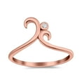 thumbnail image 2 of Rose Tone, Simulated Cubic Zirconia Size-7 Fashion Swirl Dainty Petite Ring 925 Sterling Silver, 2 of 7