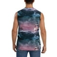 thumbnail image 4 of Bixox Men's Boat Lighthouse Storm Waves Printed Shirt Sleeveless Fitness Tank Top-X-Large, 4 of 7
