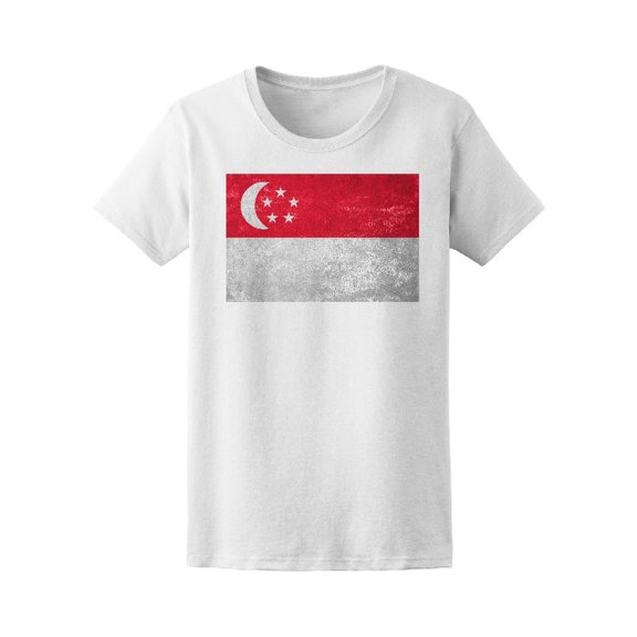 Singapore Flag In Grunge Style Tee Men's -Image by Shutterstock