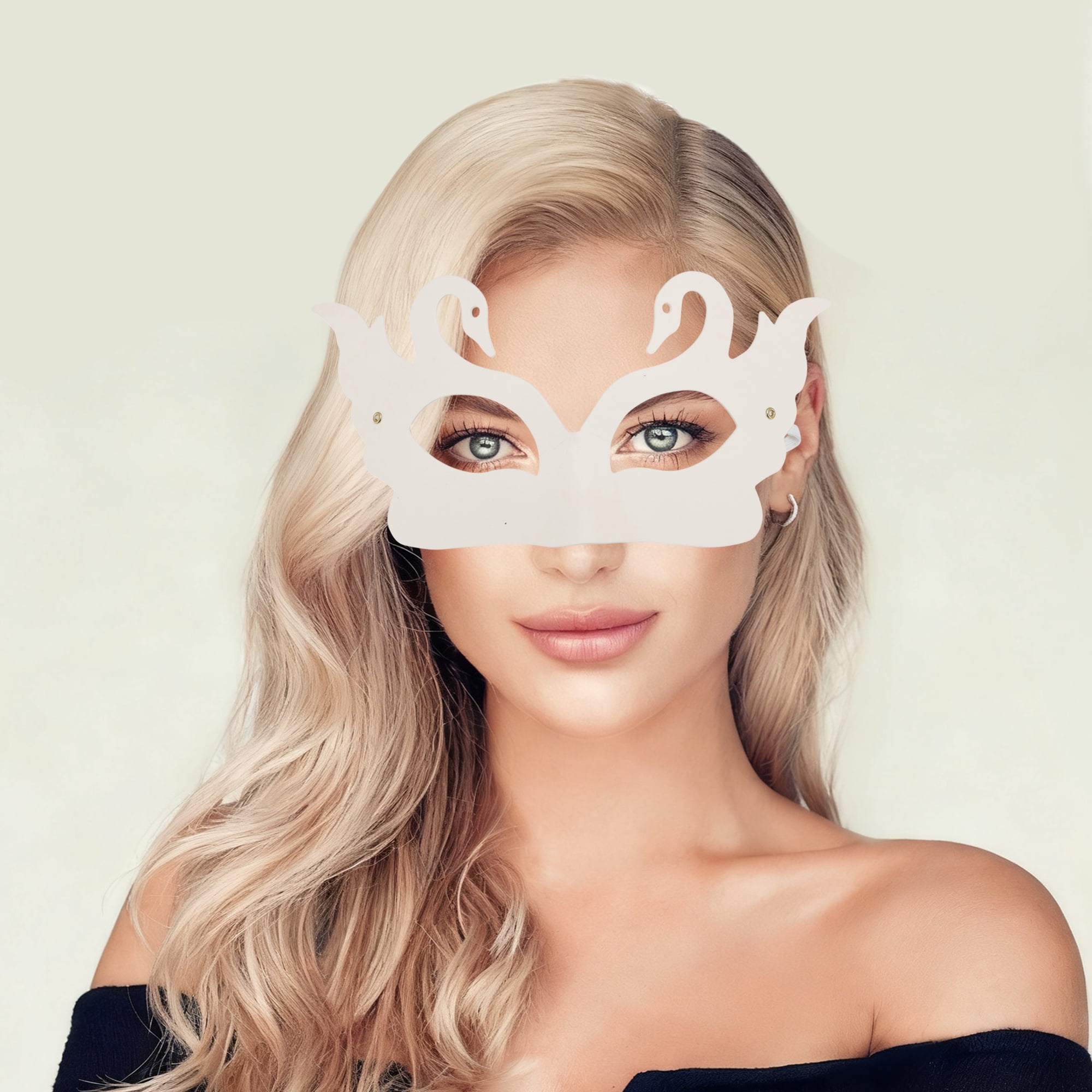 Unique Bargains 1 Pack Elegant Hand-Painted Party Mask White Pattern 11
