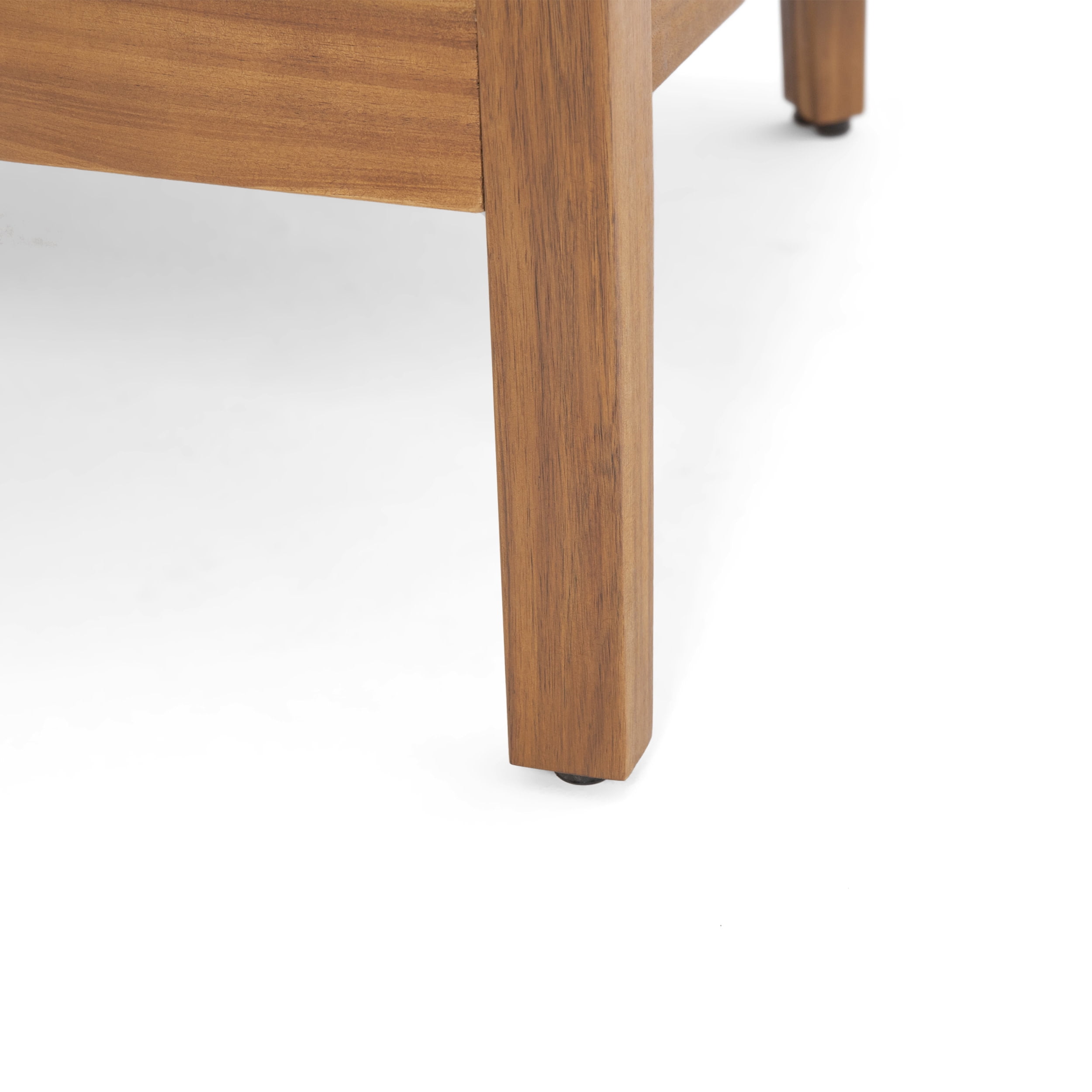 Deandre Acacia Wood Outdoor Club Chair with Cushions, Teak and Beige