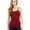 Burgundy, variant on Women's & Juniors Basic Adjustable Spaghetti Strap Short Camisole with Built in Shelf Bra Layer Tank Top Mustard – S