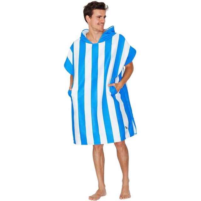 Poncho Adulte Dock & Bay - Serviette à Capuche avec Poches Profondes, Robe de Change - pour Plage & Piscine - Super Absorbant, Séchage Rapide - Compact, Léger - Inclus Sac - Tailles Variées